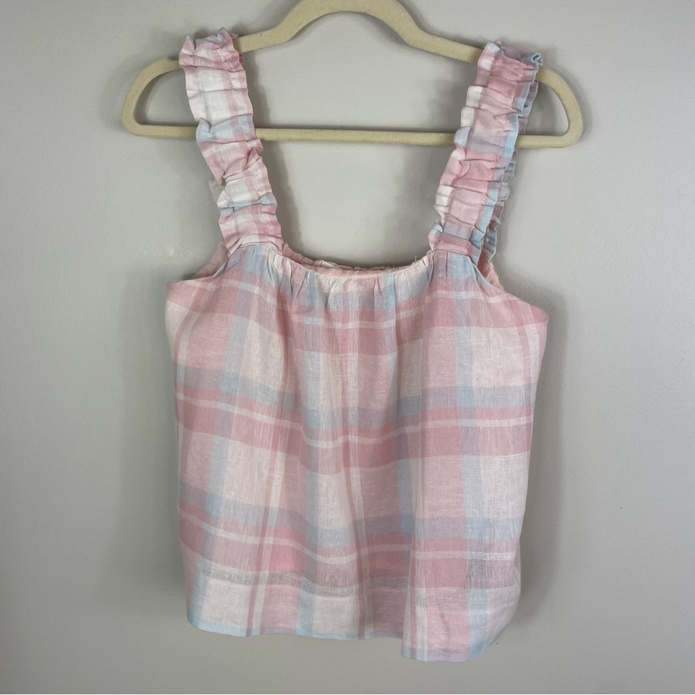 LUSH Cropped Tank Top Plaid. SZ:S